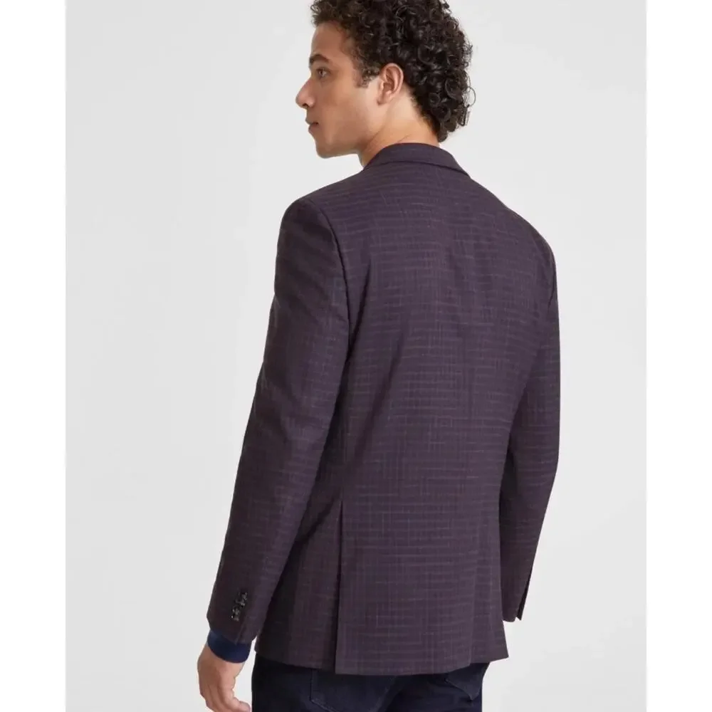 Tommy Hilfiger Men's Purple Check Conrad Modern-Fit Formal Suit Blazer Size 36R